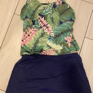 Lands End size 18 swimsuit tankini and swim skirt